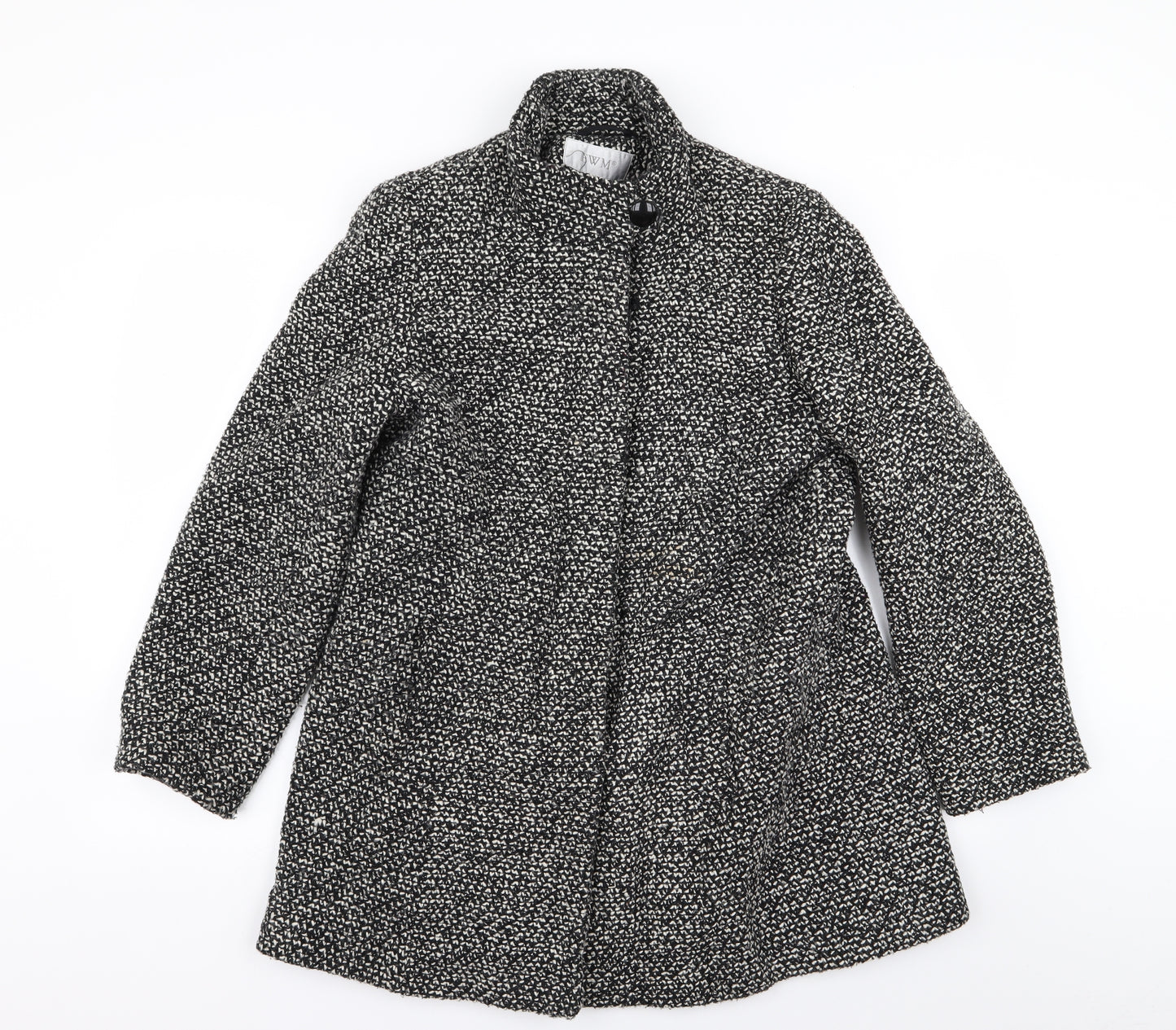 EWM Womens Grey Houndstooth  Overcoat Coat Size 12