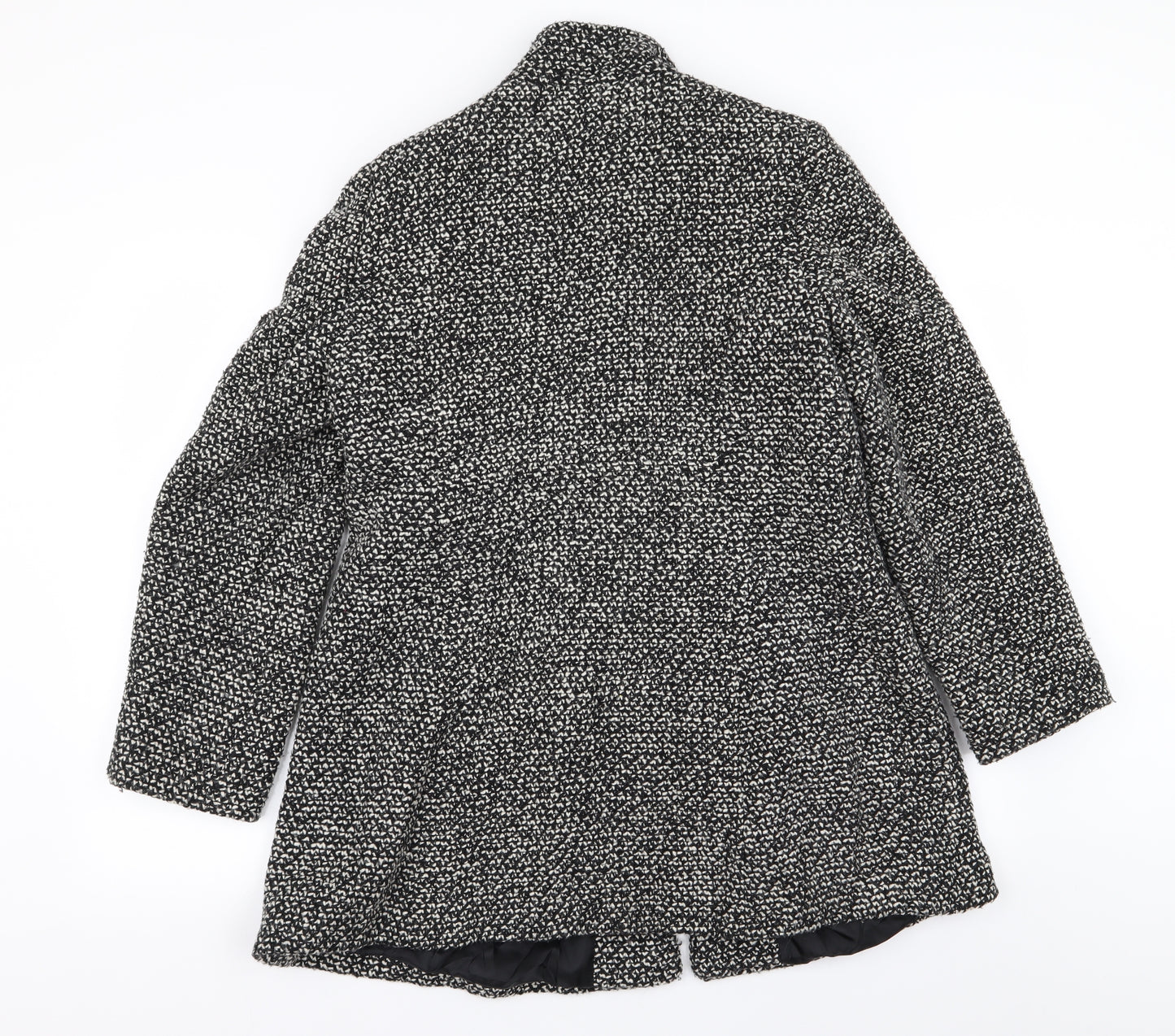 EWM Womens Grey Houndstooth  Overcoat Coat Size 12