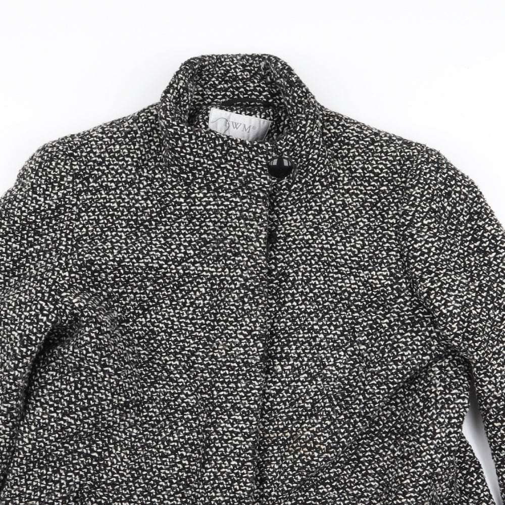 EWM Womens Grey Houndstooth  Overcoat Coat Size 12