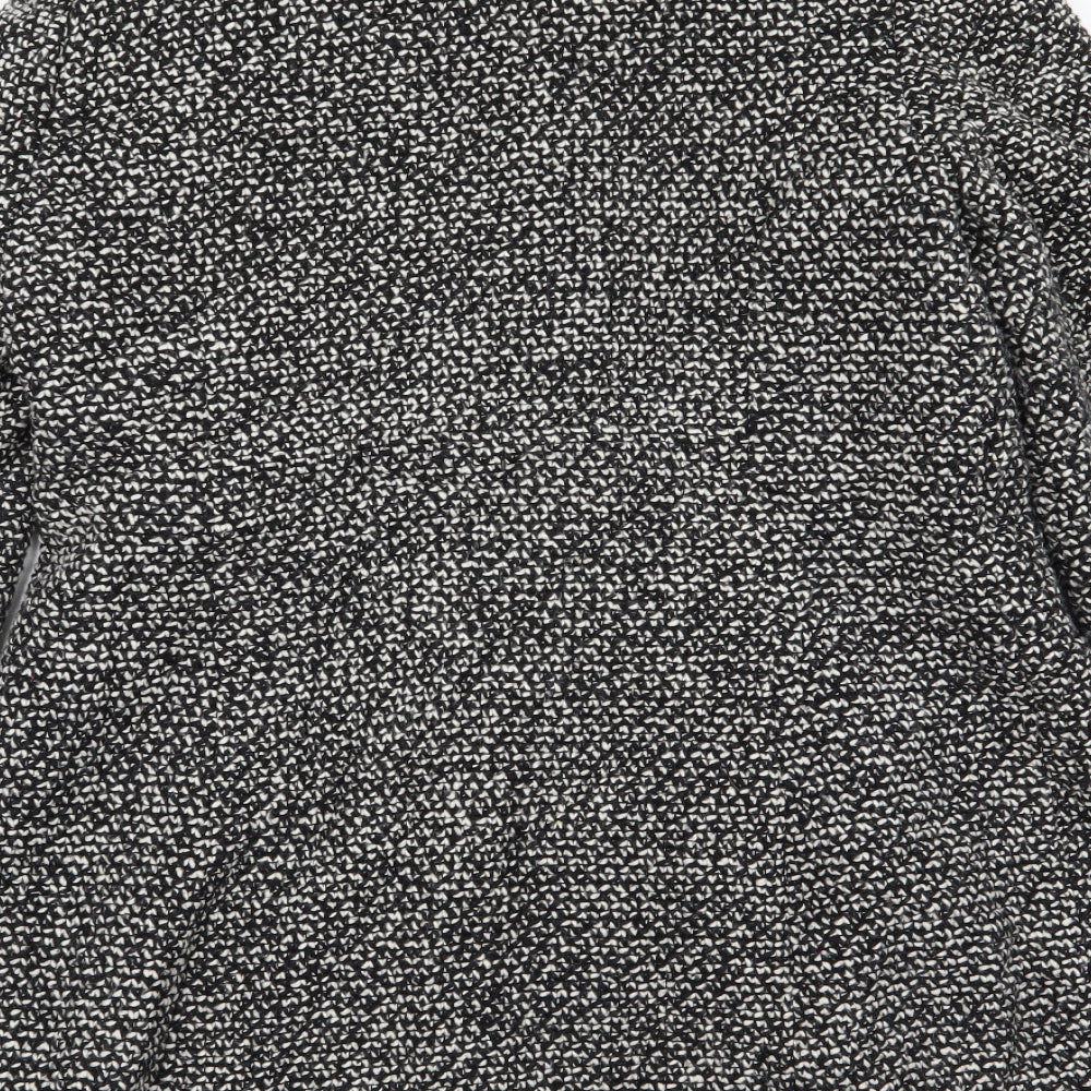 EWM Womens Grey Houndstooth  Overcoat Coat Size 12