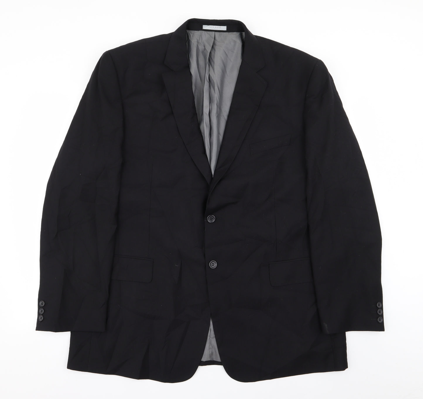 jack reid Mens Black Striped  Jacket Blazer Size 48