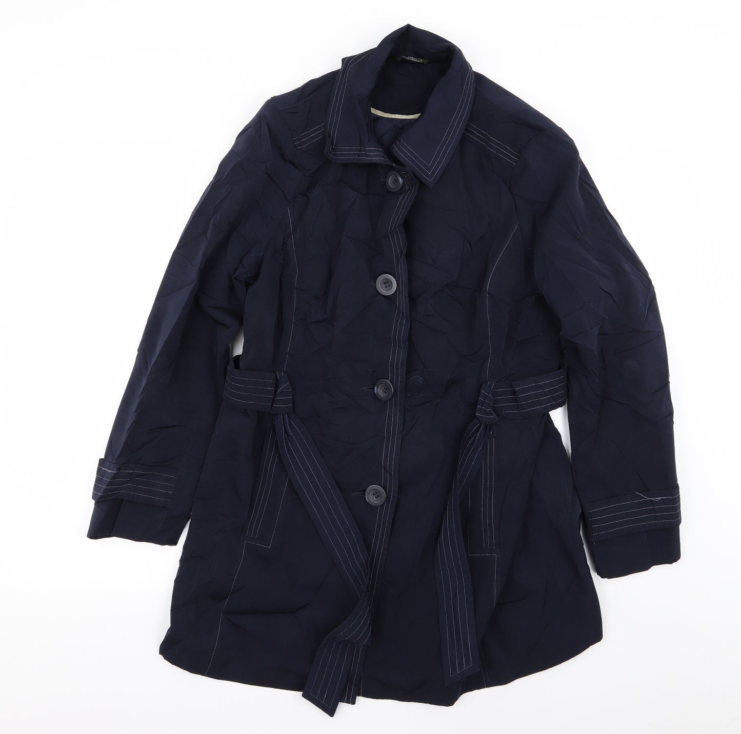 BM Womens Blue   Overcoat Coat Size 14