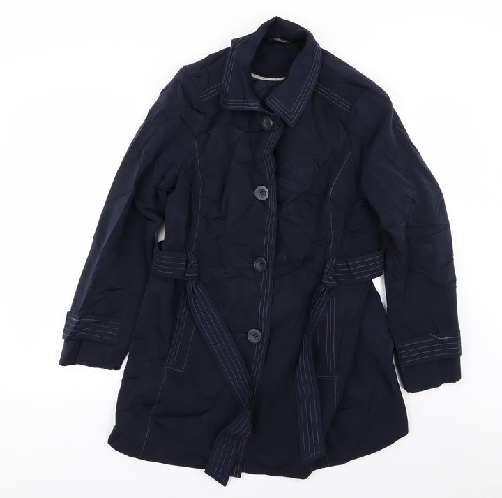 BM Womens Blue   Overcoat Coat Size 14
