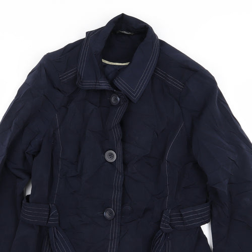 BM Womens Blue   Overcoat Coat Size 14