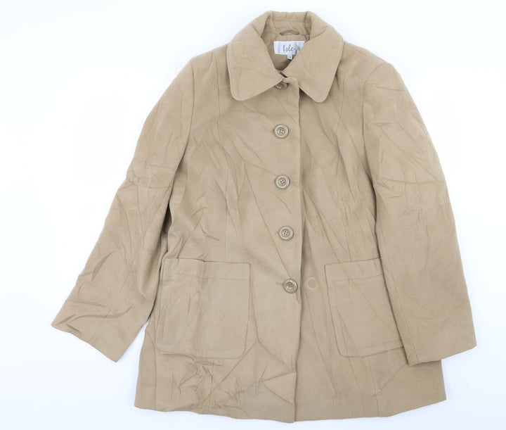 isle Womens Beige Overcoat Coat Size 16
