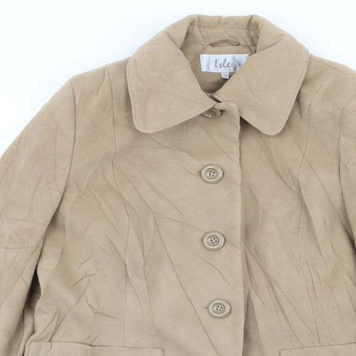 isle Womens Beige   Overcoat Coat Size 16
