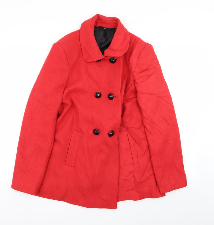 isle Womens Red   Overcoat Coat Size 14