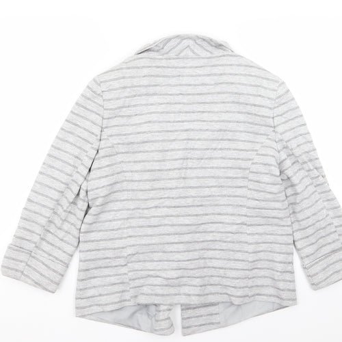 Principles Womens Grey Striped  Jacket Blazer Size 16