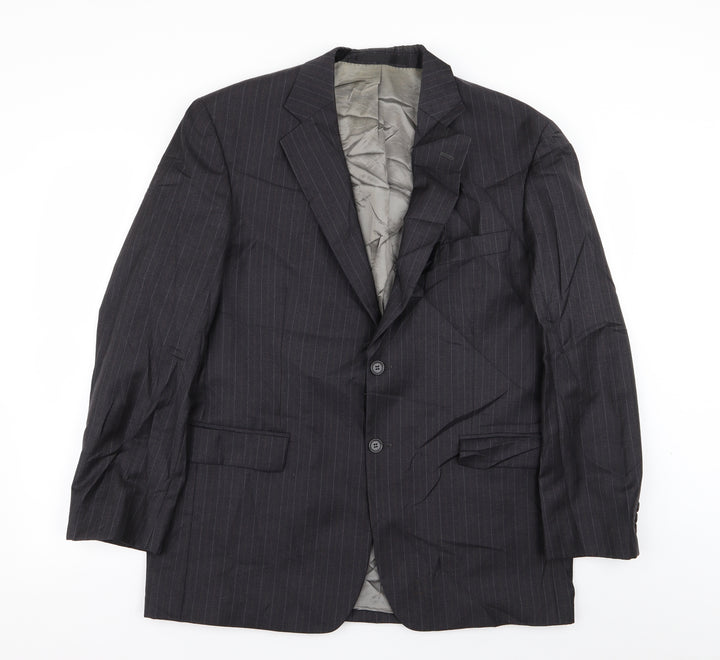 M&S Mens Grey Striped Jacket Blazer Size 42