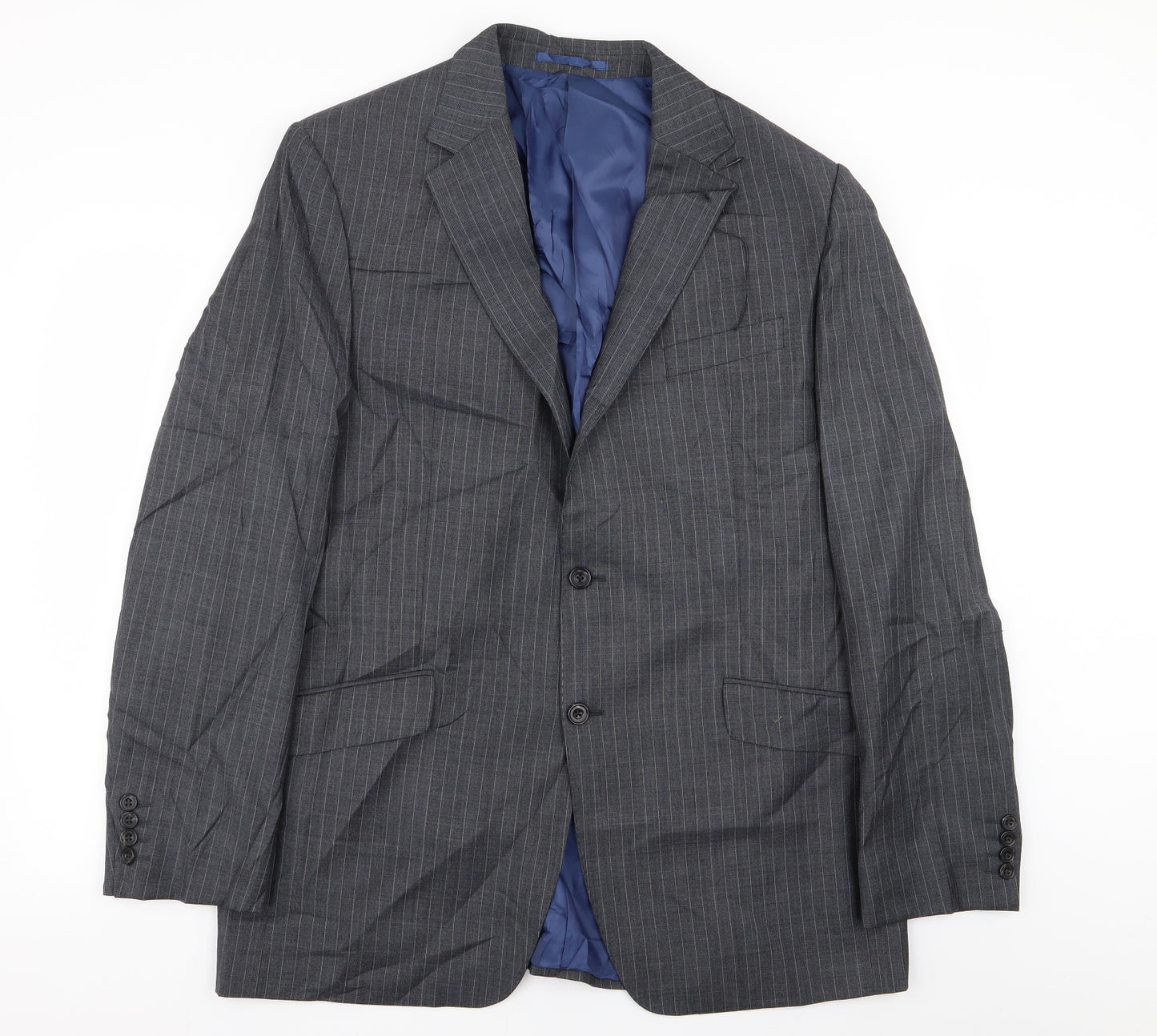 M&S Mens Grey Striped  Jacket Blazer Size 42