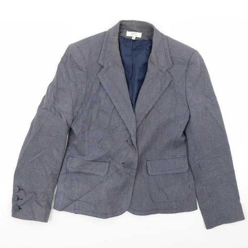 Debenhams Womens Blue Striped  Jacket Blazer Size 12