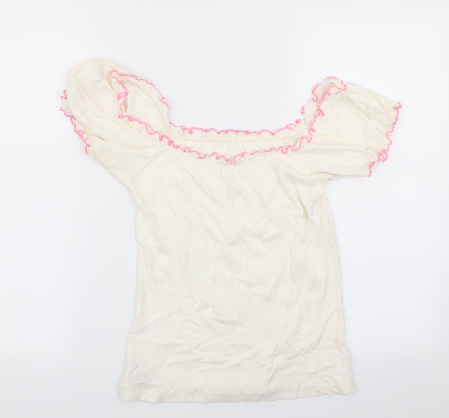 st michaek Womens White   Basic T-Shirt Size 14