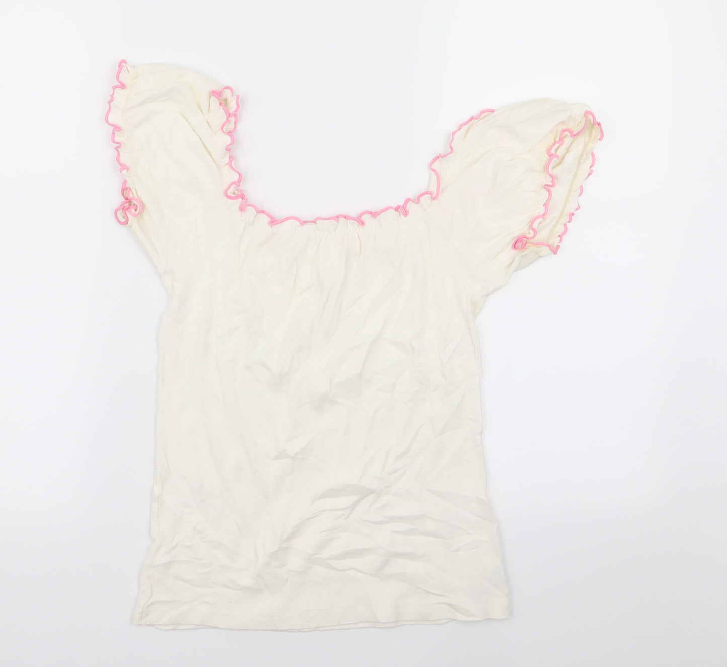 st michaek Womens White   Basic T-Shirt Size 14