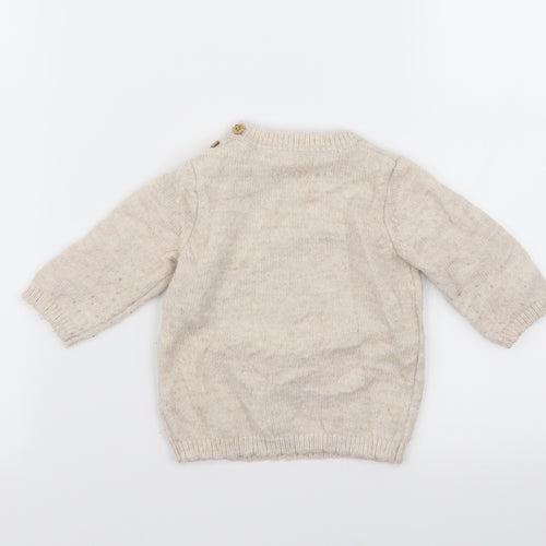 Asda George Girls Beige   Pullover Jumper Size 3-6 Months
