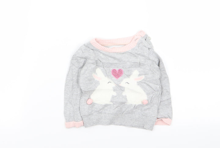 Primark Girls Grey   Pullover Jumper Size 3-6 Months