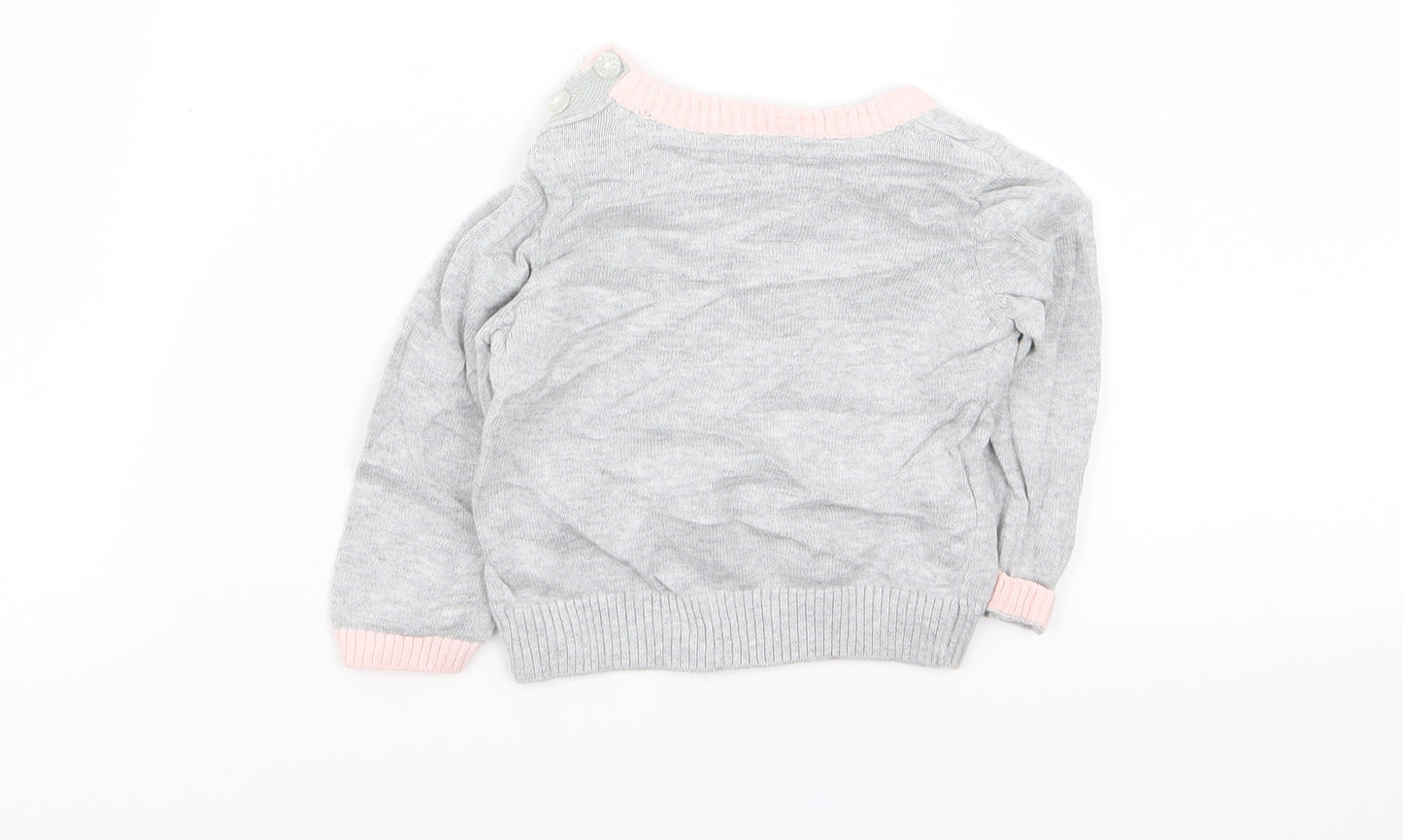 Primark Girls Grey   Pullover Jumper Size 3-6 Months