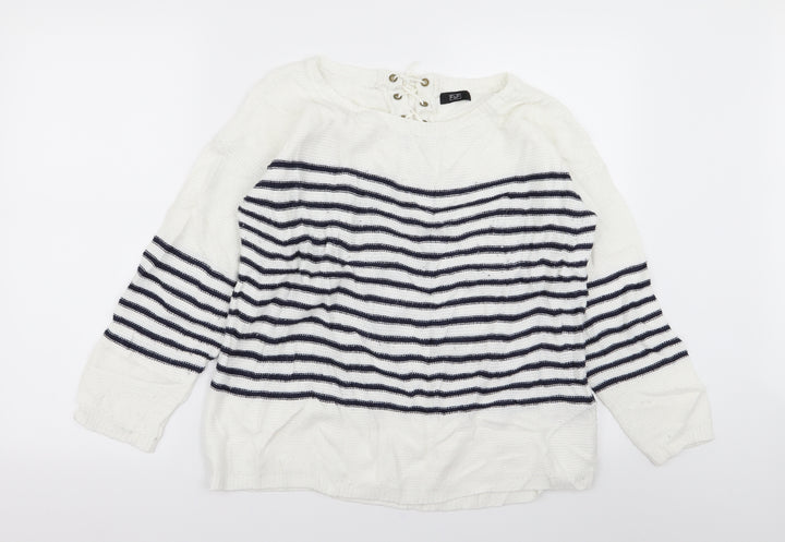 F&F Womens Multicoloured Striped Pullover Jumper Size 14