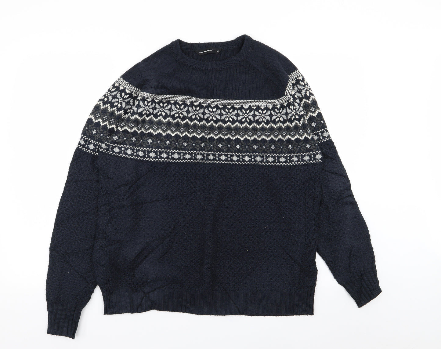 Cedar Wood State Mens Blue Geometric  Pullover Jumper Size M