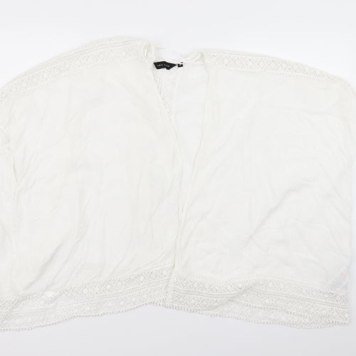 New Look Womens White Geometric  Cardigan Jumper Size 8