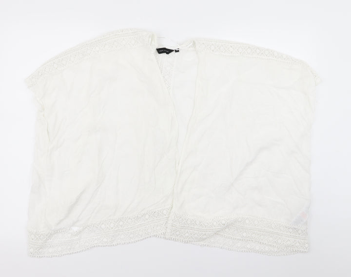 New Look Womens White Geometric Cardigan Jumper Size 8