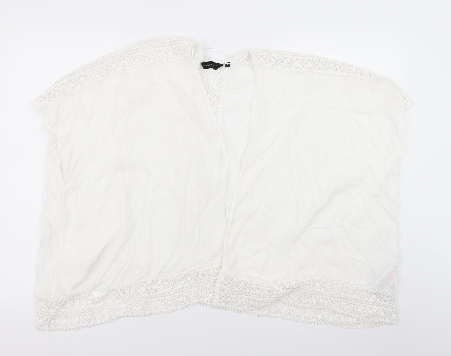New Look Womens White Geometric  Cardigan Jumper Size 8