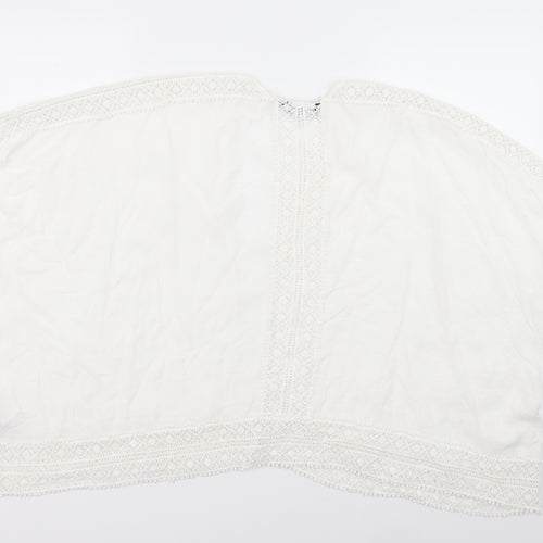 New Look Womens White Geometric  Cardigan Jumper Size 8