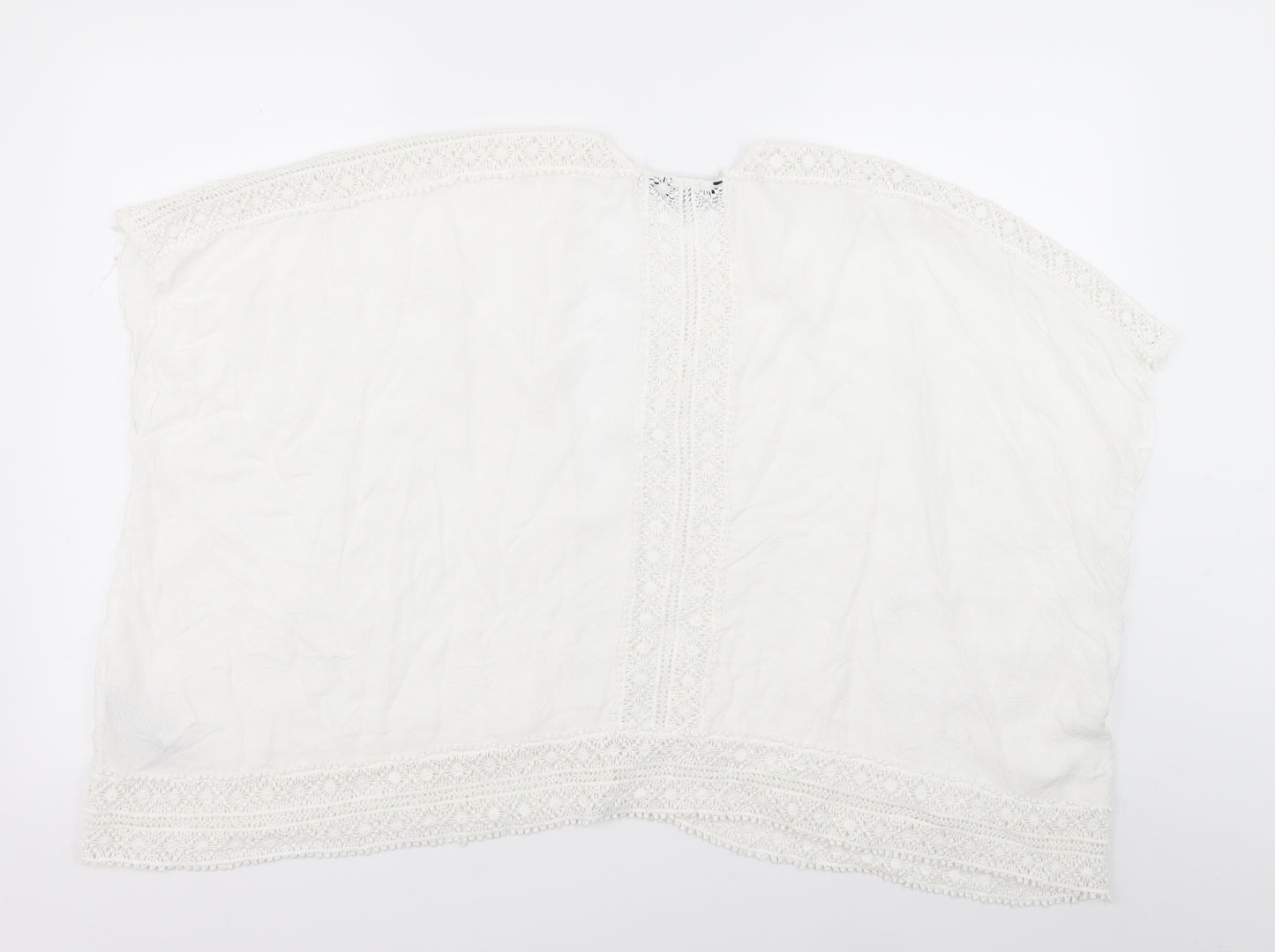 New Look Womens White Geometric  Cardigan Jumper Size 8