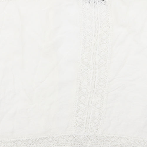 New Look Womens White Geometric  Cardigan Jumper Size 8