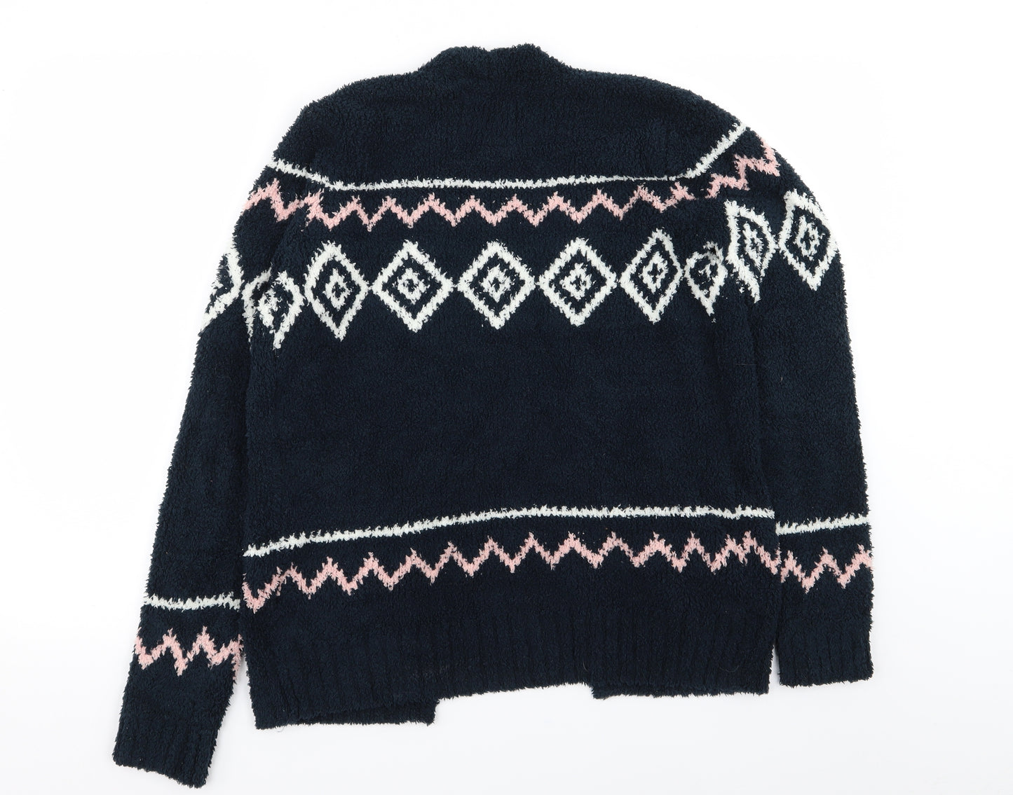 Abercrombie & Fitch Girls Blue Geometric  Cardigan Jumper Size 13-14 Years