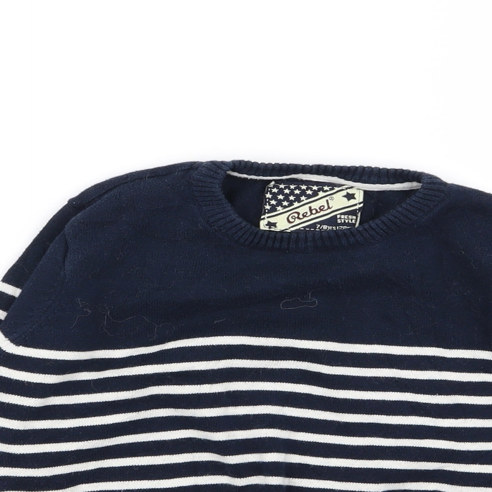 Rebel Boys Multicoloured Striped  Pullover Jumper Size 7-8 Years