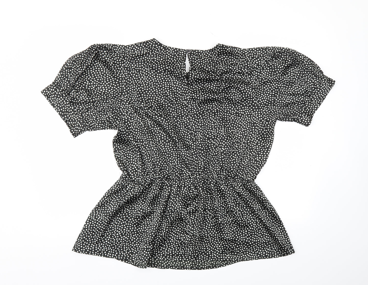 I SAW IT FIRST Womens Black Polka Dot  Basic Blouse Size 14