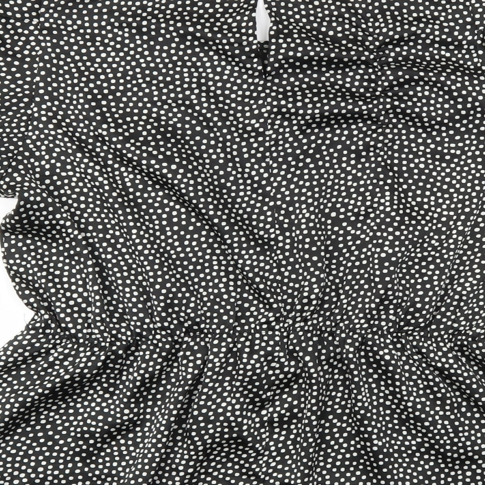 I SAW IT FIRST Womens Black Polka Dot  Basic Blouse Size 14
