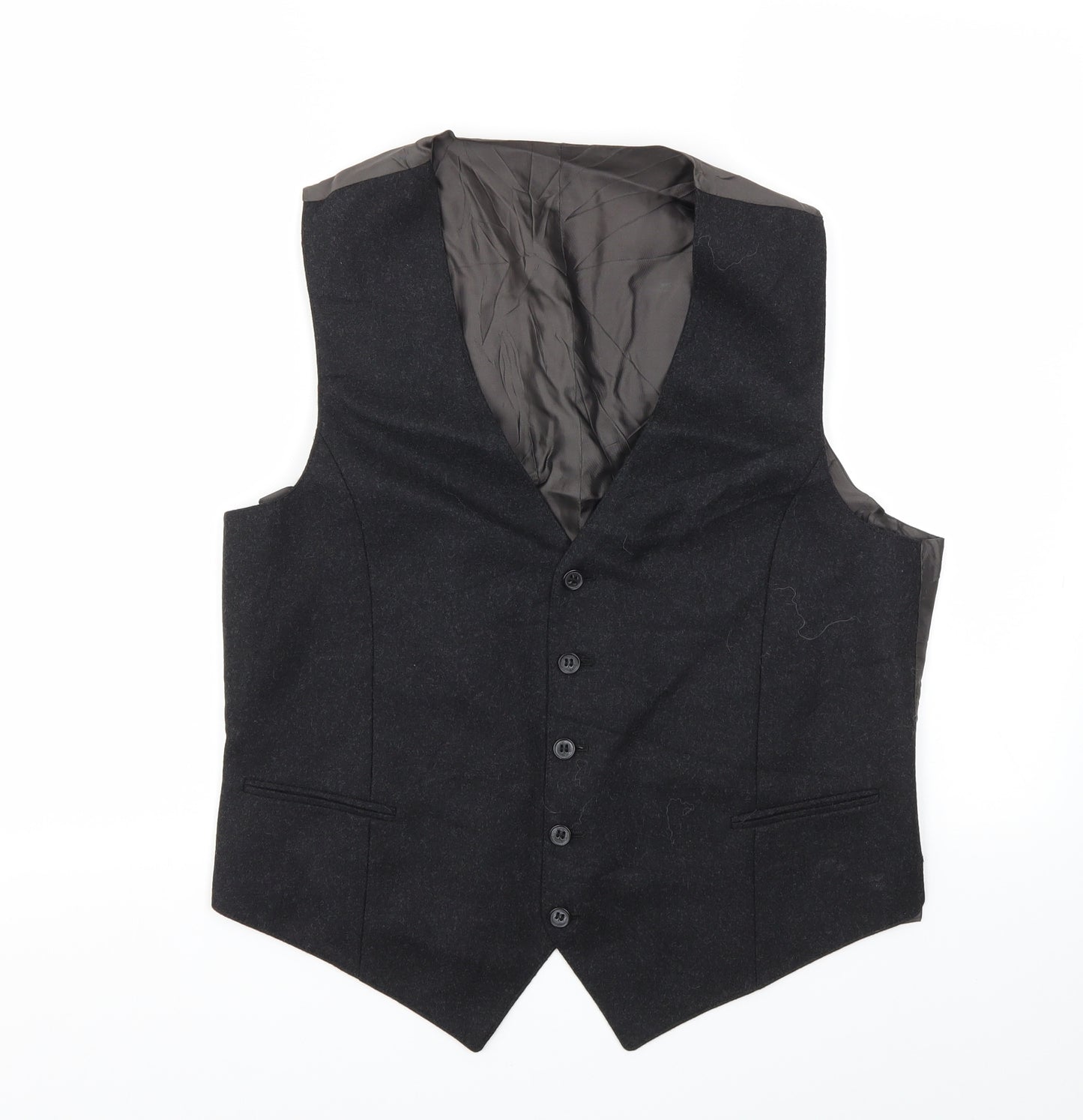 Preworn Mens Black   Jacket Suit Waistcoat Size 40