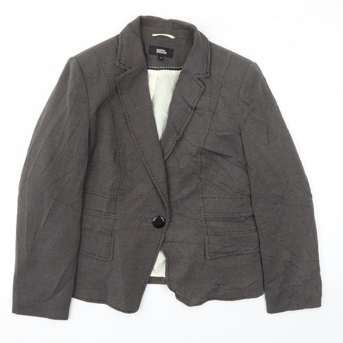 M&S Womens Grey   Jacket Blazer Size 14