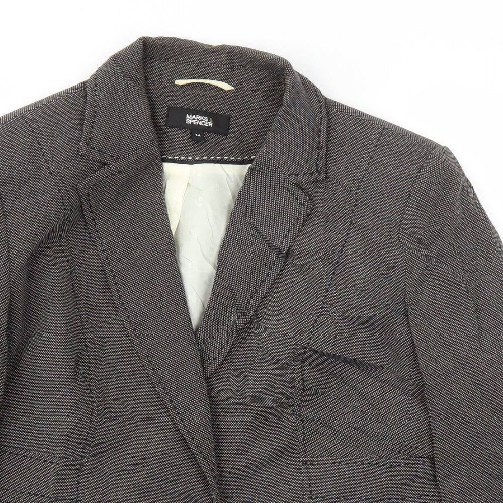 M&S Womens Grey   Jacket Blazer Size 14