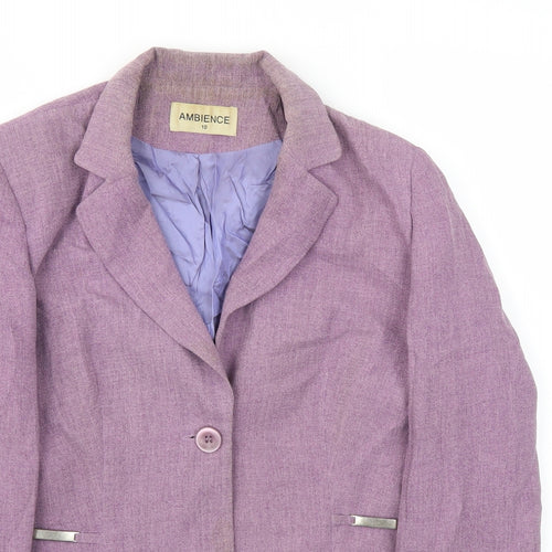 Ambience Womens Purple   Jacket Blazer Size 10