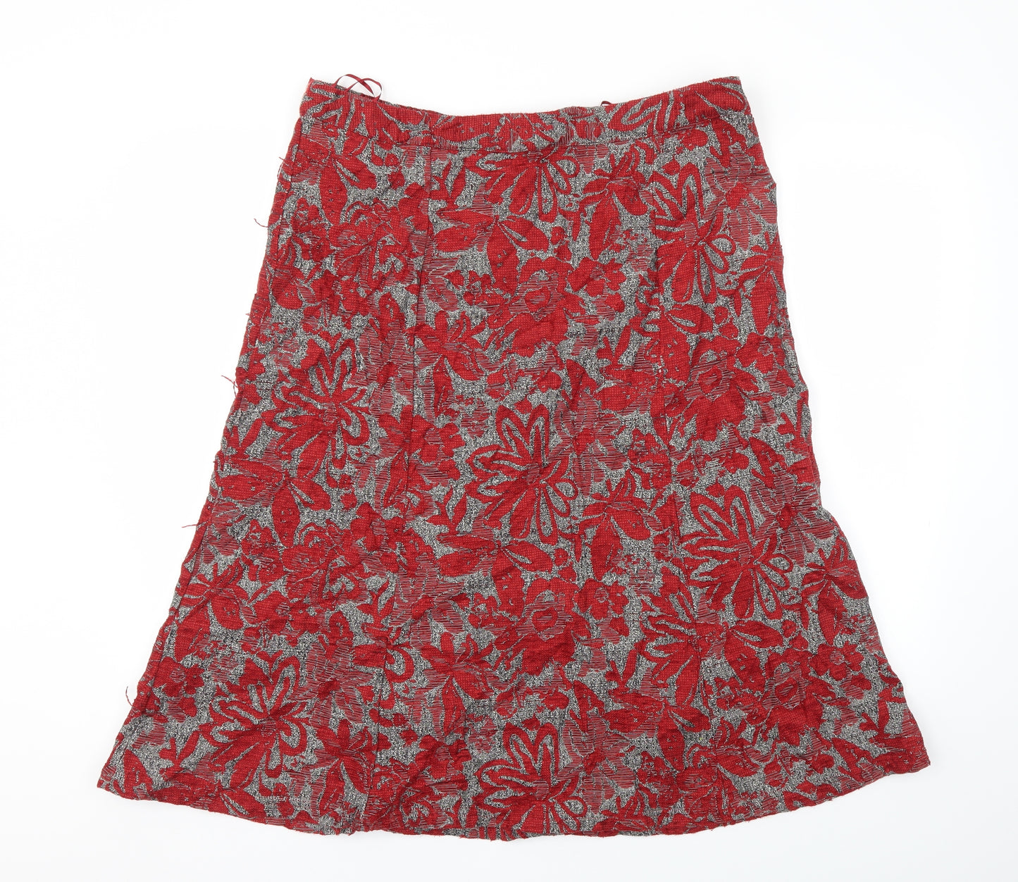 Classic Womens Red Floral  Flare Skort Size 36