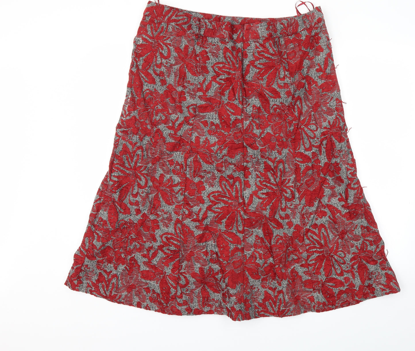 Classic Womens Red Floral  Flare Skort Size 36