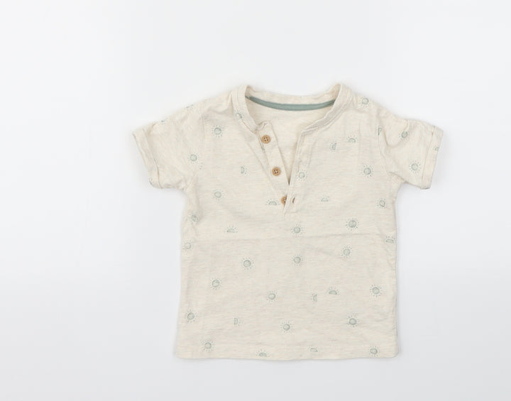 George Boys Beige Basic T-Shirt Size 9-12 Months