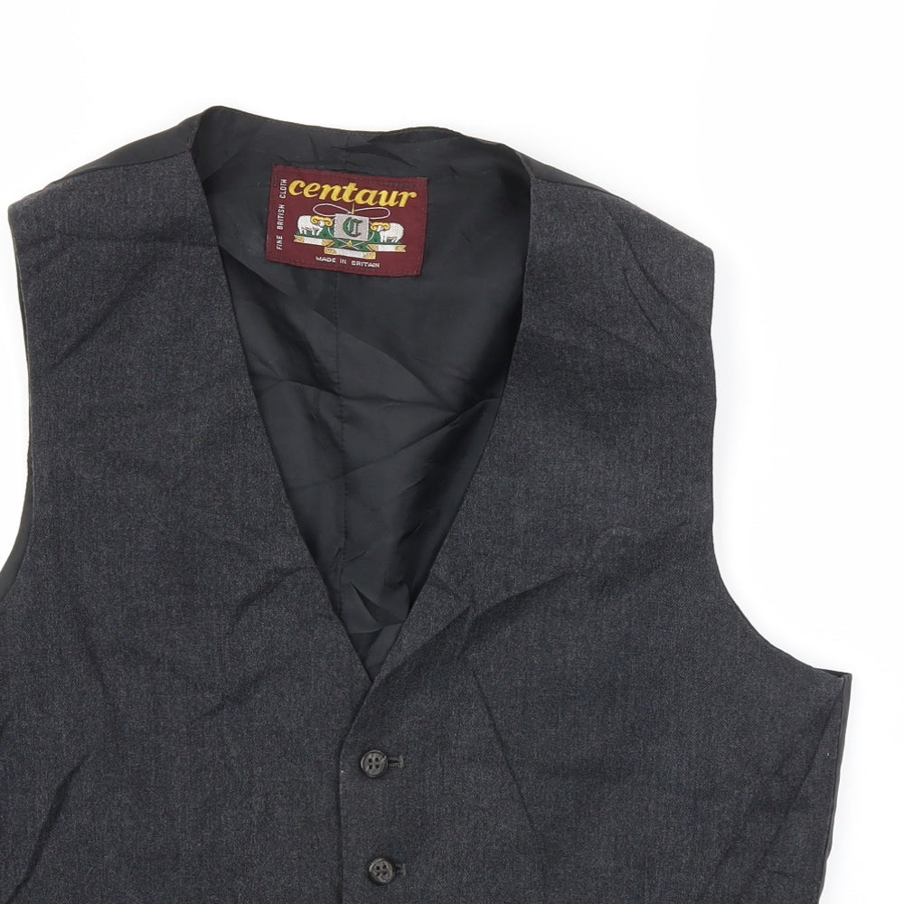 CENTARUR Mens Black   Jacket Suit Waistcoat Size 40