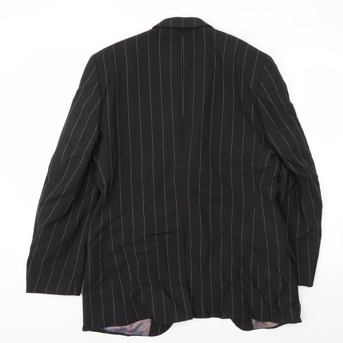 REMUS Mens Black Striped  Jacket Blazer Size 38