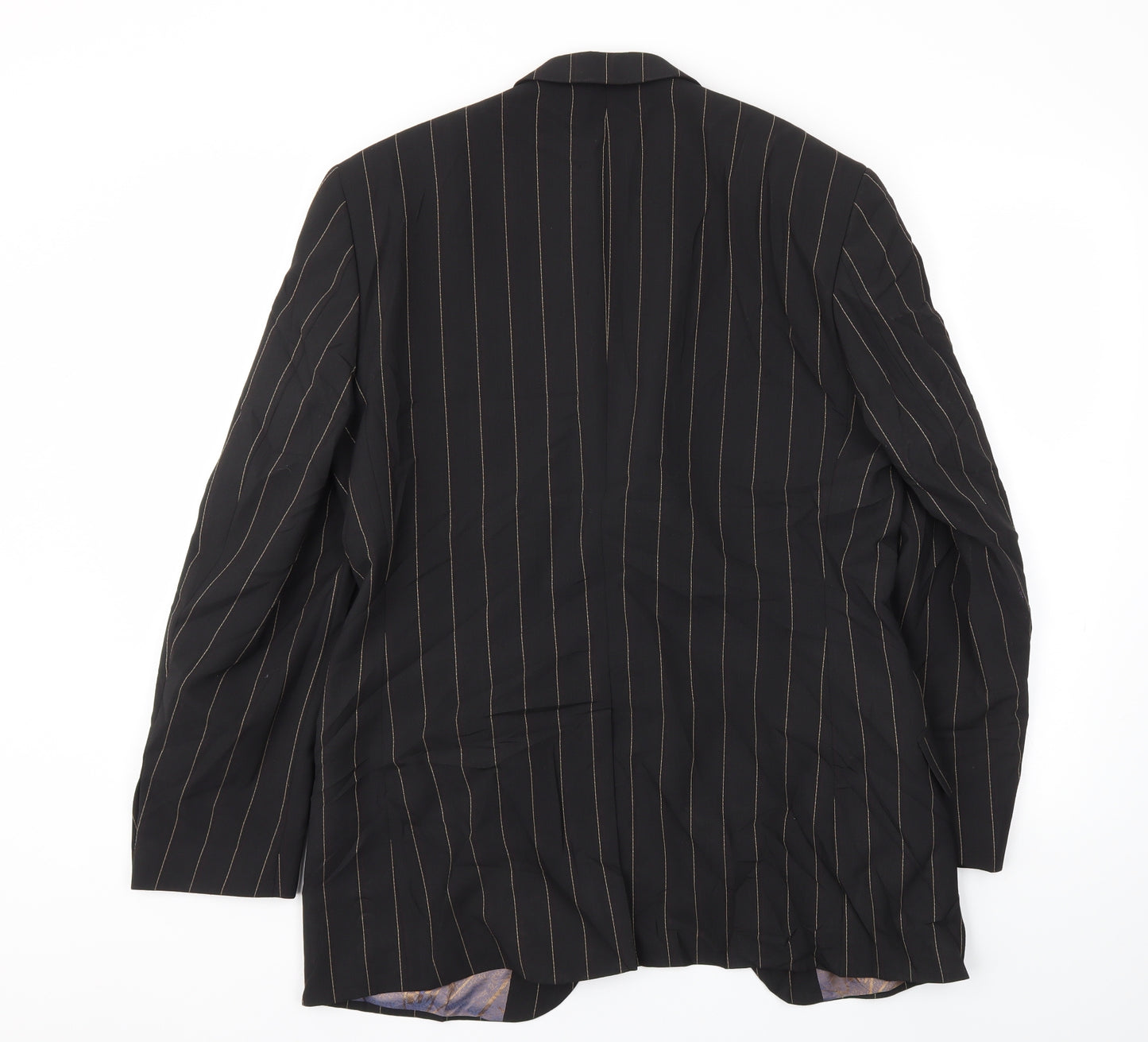 REMUS Mens Black Striped  Jacket Blazer Size 38