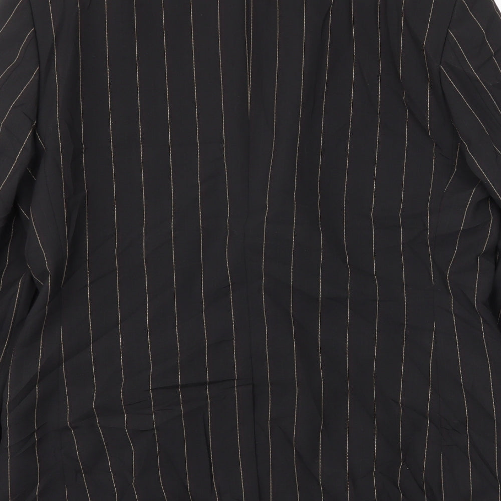 REMUS Mens Black Striped  Jacket Blazer Size 38