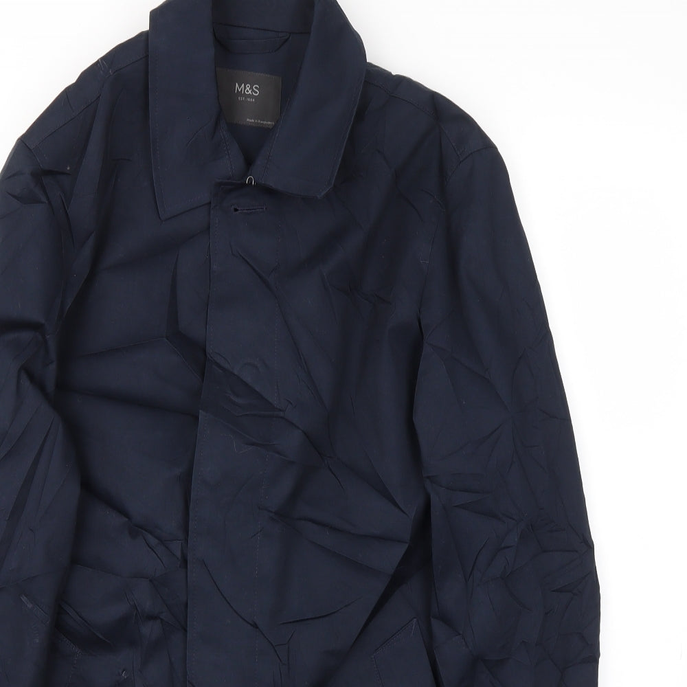 M&S Mens Blue Paisley  Jacket Coat Size S