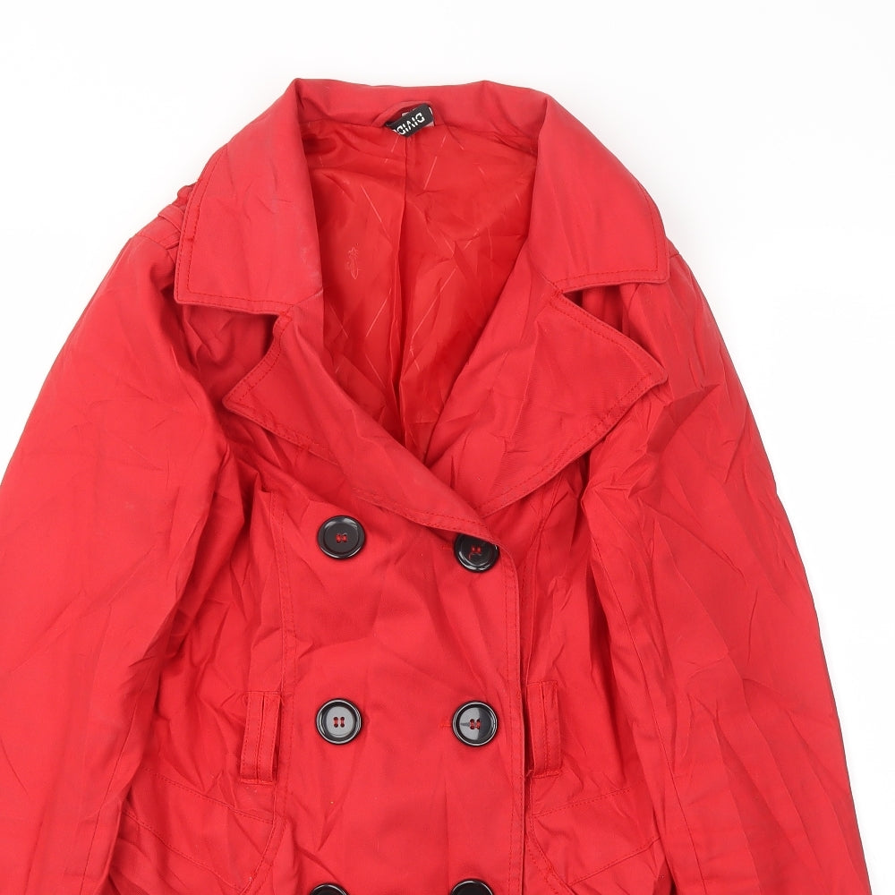 H&M Womens Red   Jacket Coat Size 10