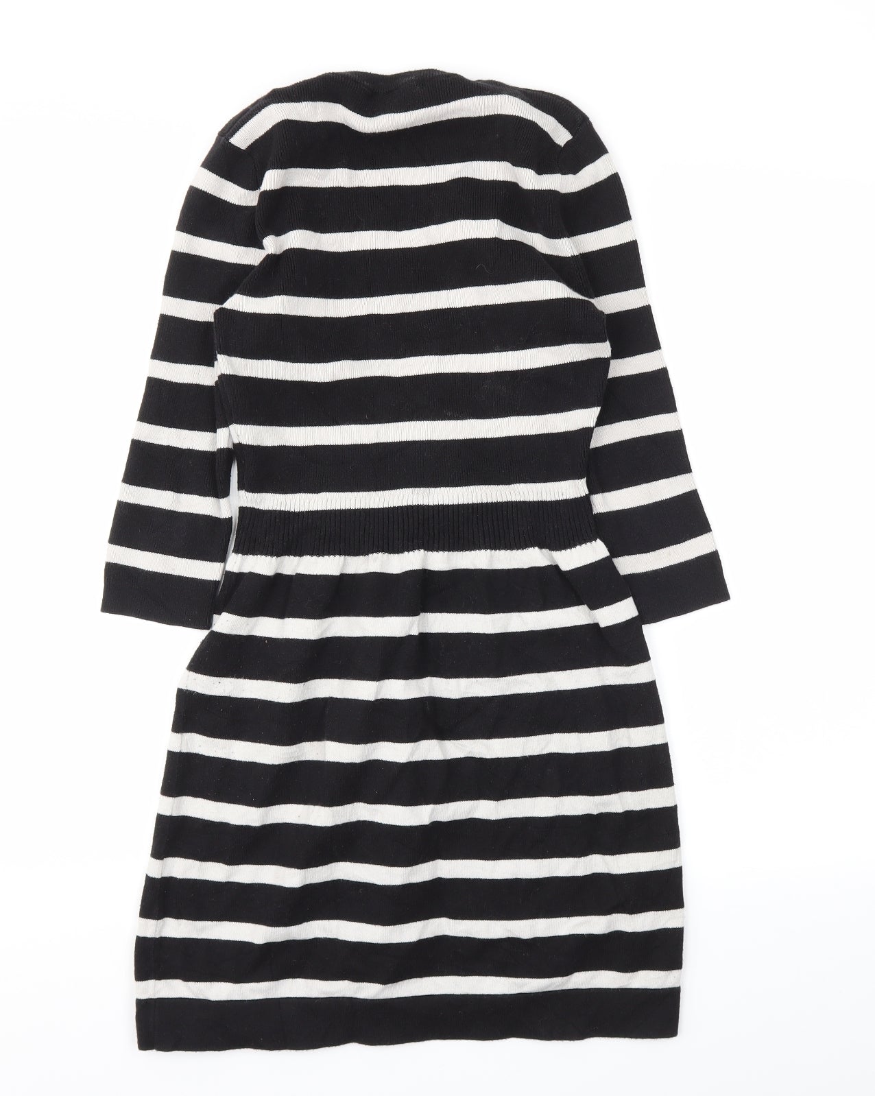 Mango Womens Black Striped  Fit & Flare  Size M