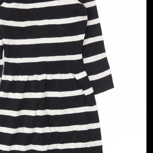 Mango Womens Black Striped  Fit & Flare  Size M