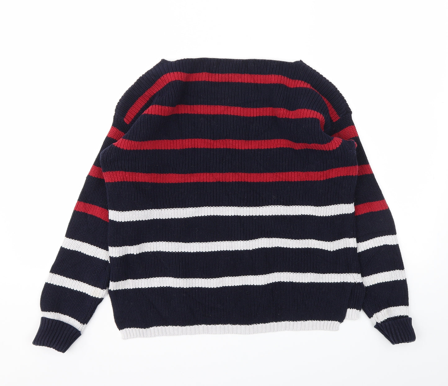 M&S Womens Blue Striped  Pullover Jumper Size M