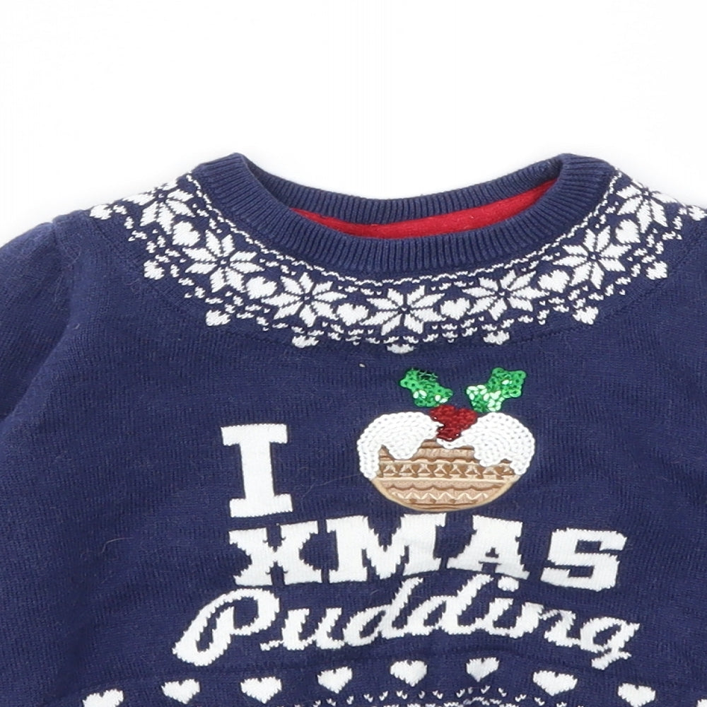 TU Boys Brown   Pullover Jumper Size 3 Years  - Christmas