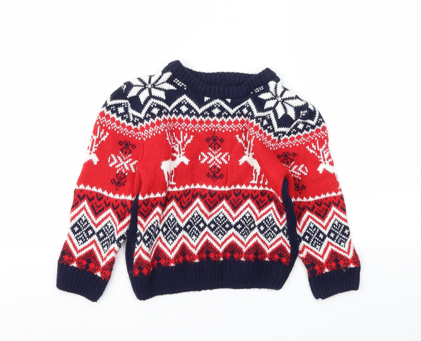 George Girls Blue   Pullover Jumper Size 2-3 Years  - Christmas